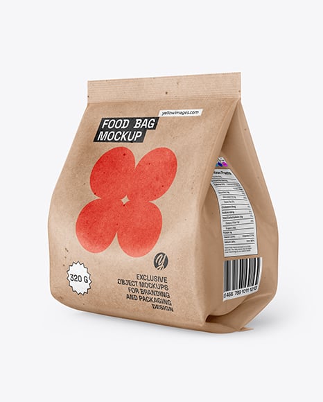 Kraft Package Mockup - Kraft+Package+W+Croissant+Mockup+In+Packaging+Mockups+On+Yellow