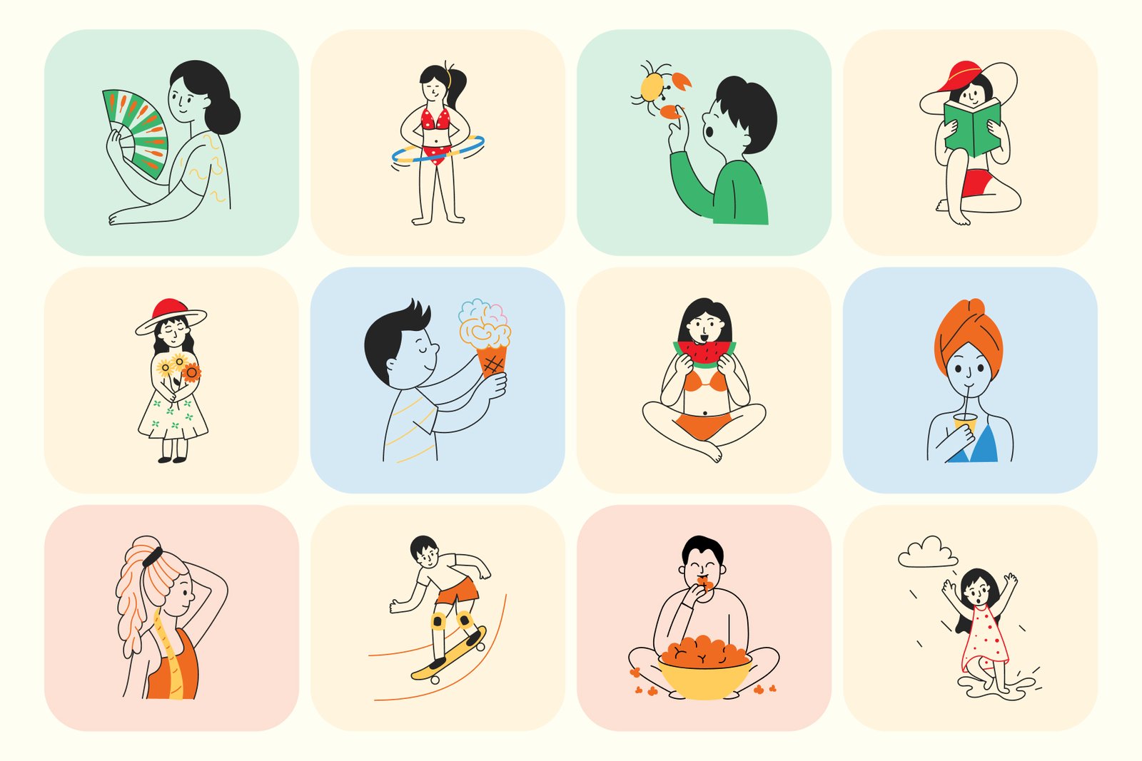 Summer Illustration Art Set