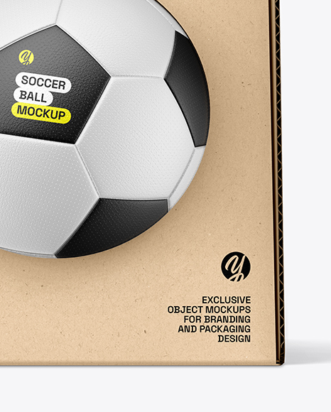 Kraft Box With Soccer Ball Mockup