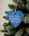 Wooden Heart Shaped Toy on Christmas Tree Mockup