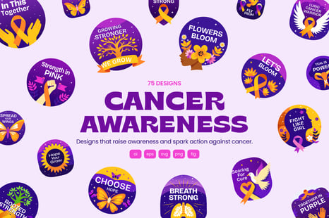 Cancer Awareness Stickers - Graphics
