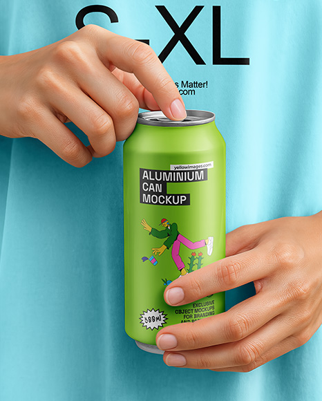 Drink Can in Hands Mockup - Packaging mockups