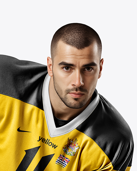 Man Wearing Full Ice Hockey Kit Mockup