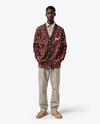 Afro-American Man Wearing a Cardigan and Pants Mockup