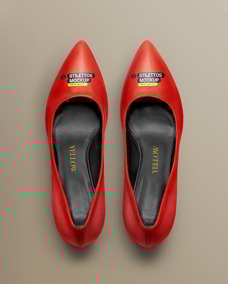 Pair of Glossy Stilettos Mockup