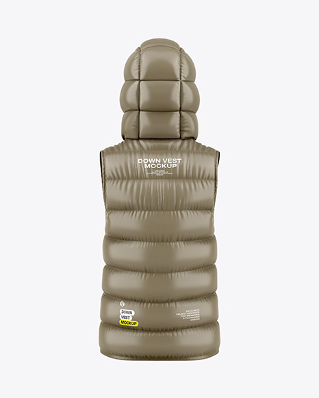 Hooded Down Vest Mockup