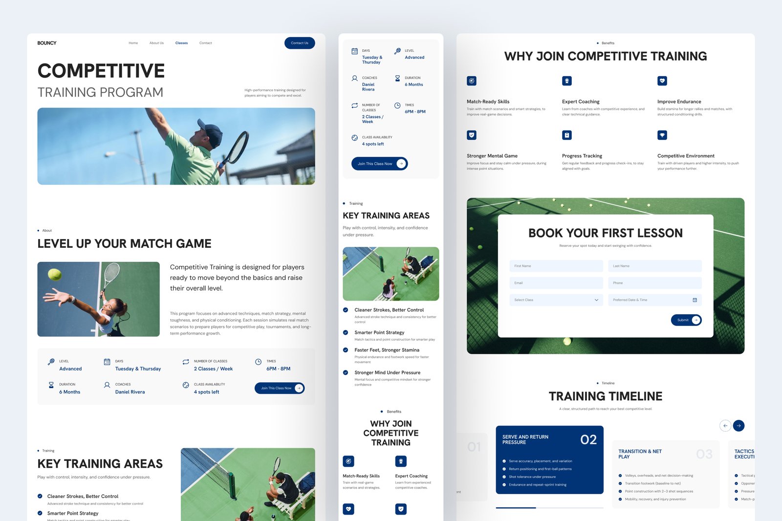 Bouncy - Tennis Academy Website UI Figma Template