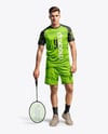 Man Wearing Badminton Uniform Mockup