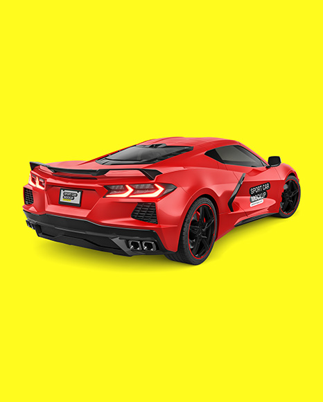 Sport Car Mockup - Back View