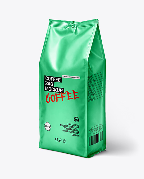 Metallic Coffee Bag Mockup