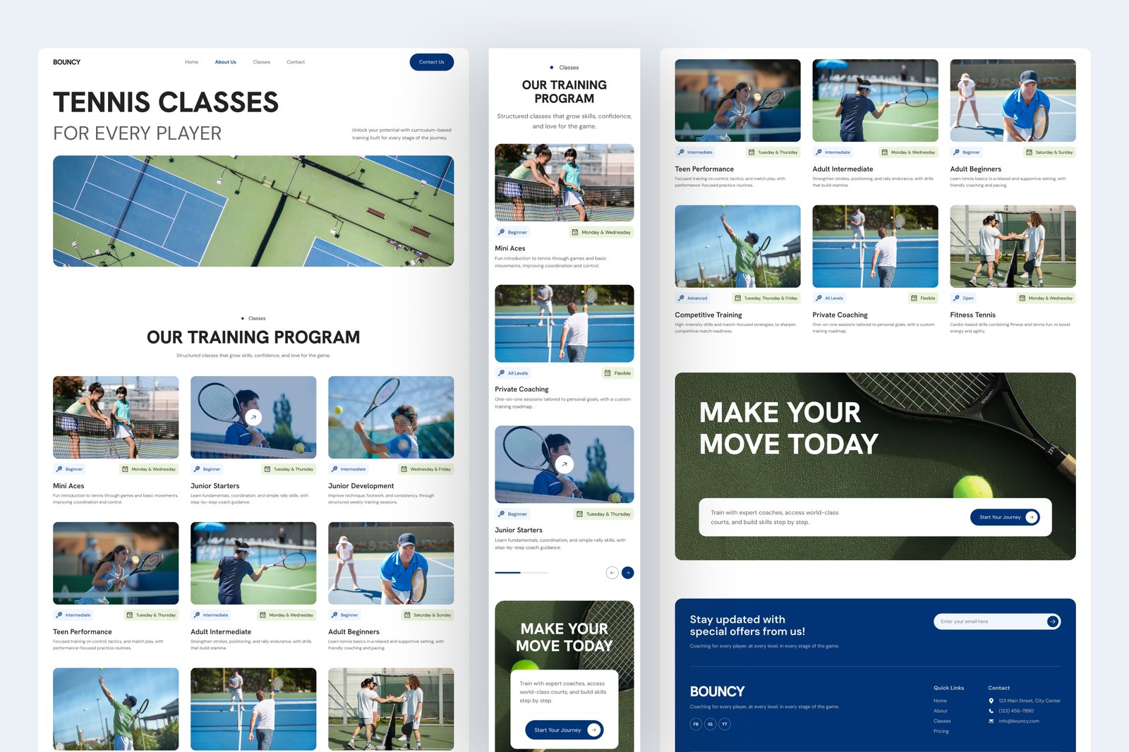Bouncy - Tennis Academy Website UI Figma Template