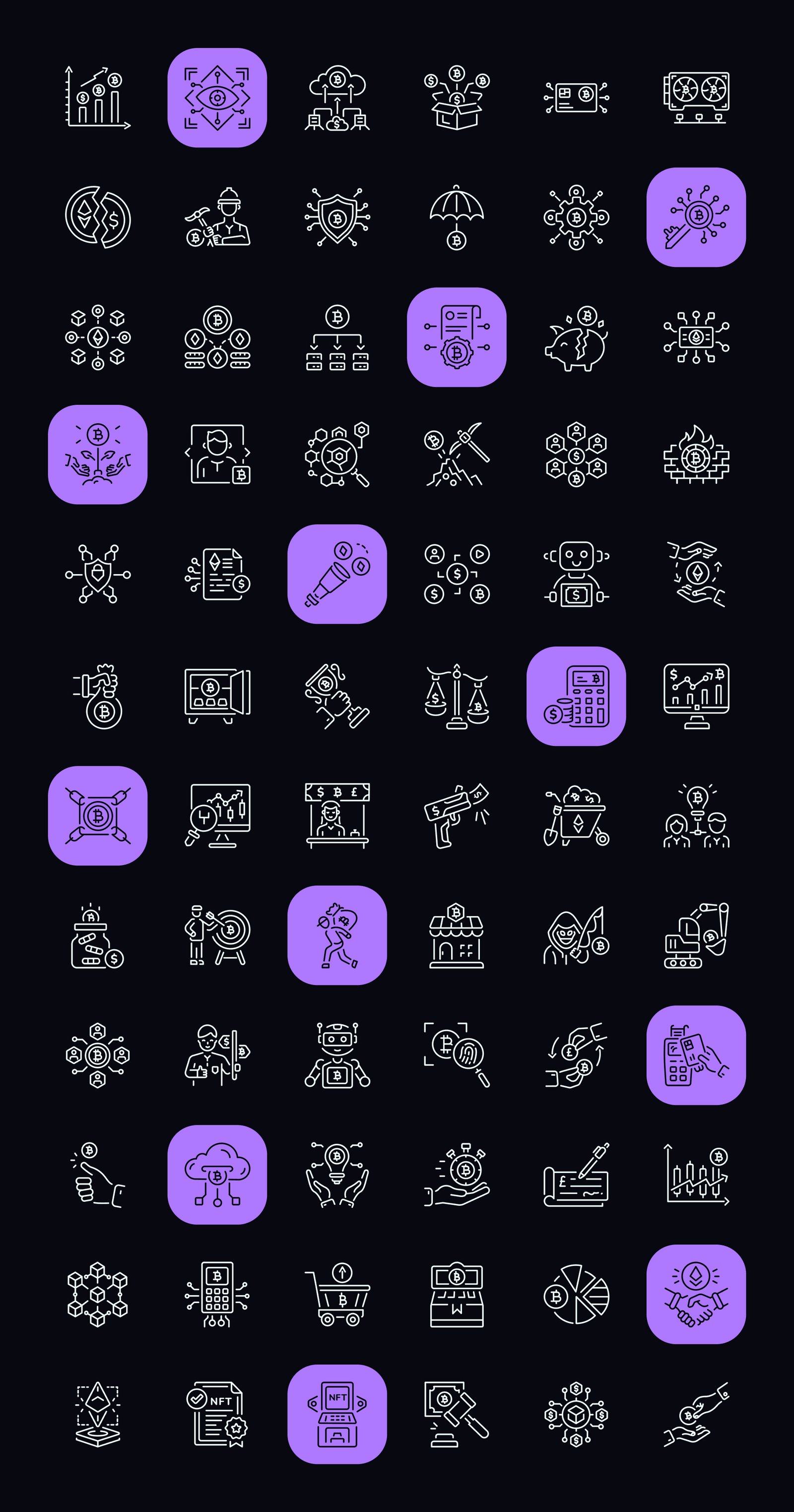 Crypto Icon Art Set