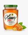 Clear Glass Jar with Linden Honey Mockup