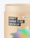 Opened Kraft Paper Tube Mockup – High-Angle Shot