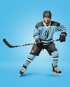 Man Wearing Full Ice Hockey Uniform Mockup
