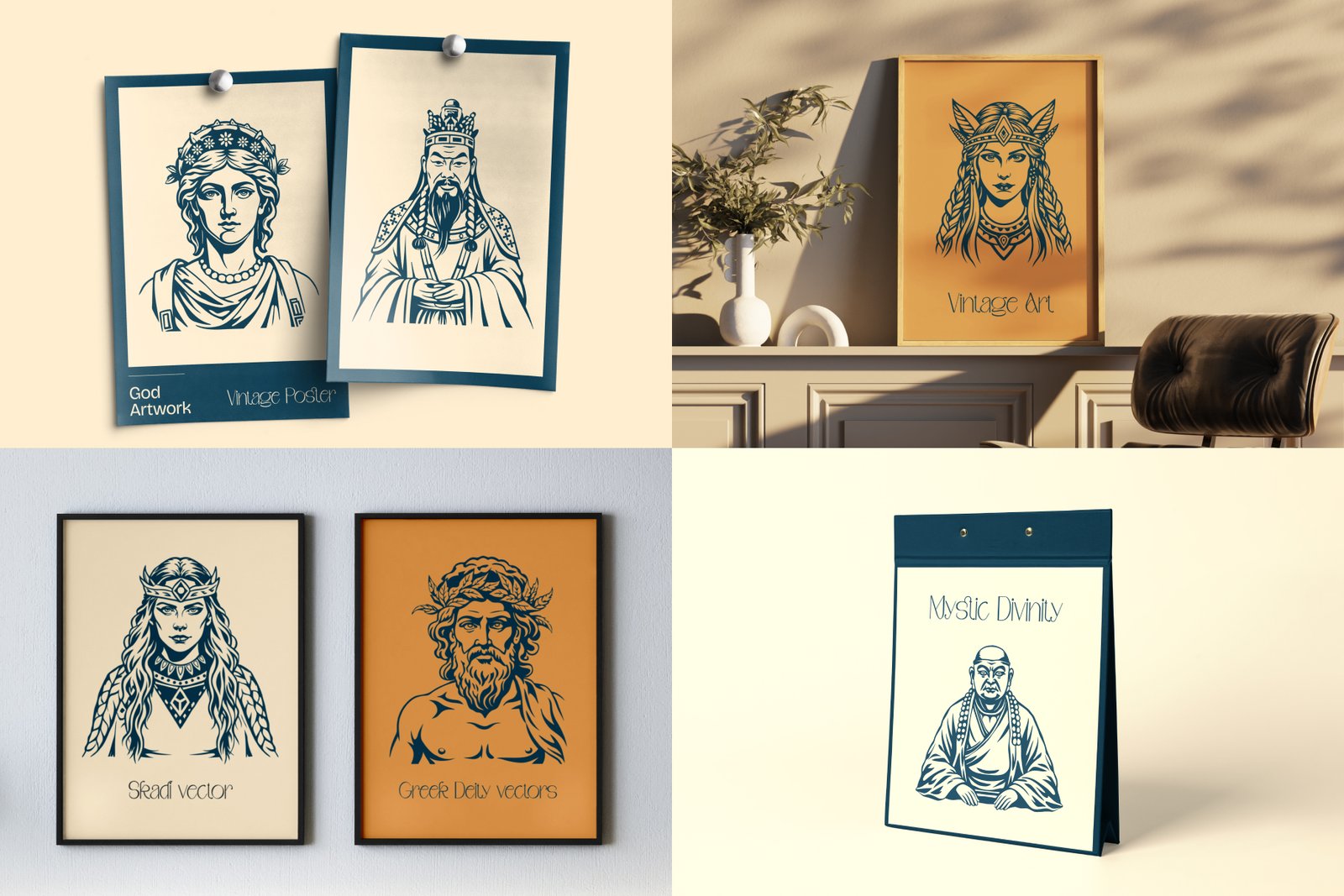 Vintage God Vector Illustration