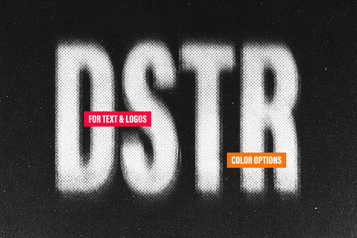 Distortion Halftone Text &amp; Graphic Effect