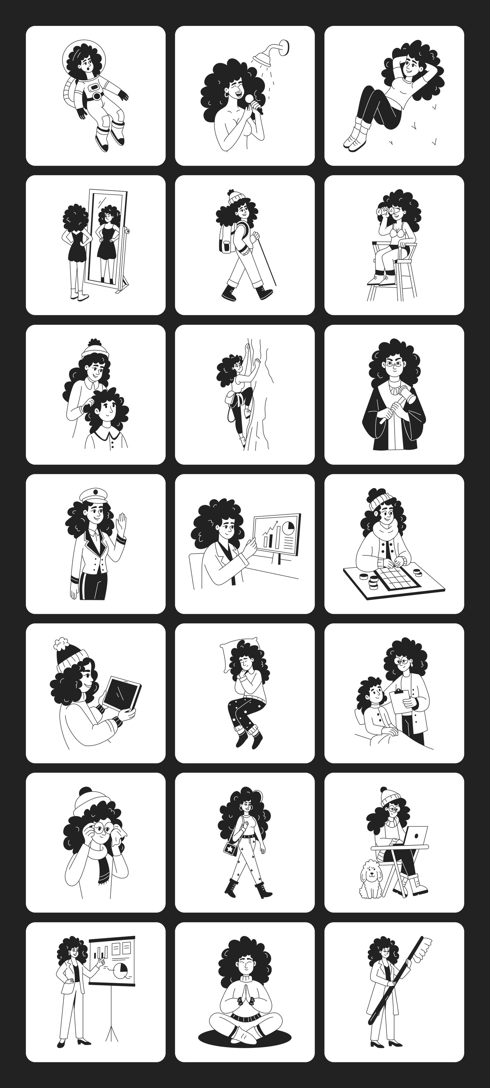 Girl Illustration Art Set