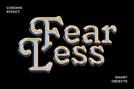 Chrome Text & Logo Effect Template - Gold filter photoshop