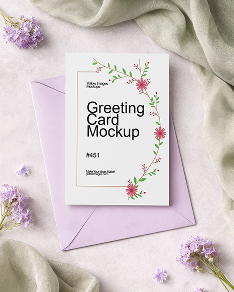 Greeting Card on Envelope Mockup