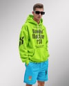 Young Man Wearing Oversize Hoodie and Shorts Mockup