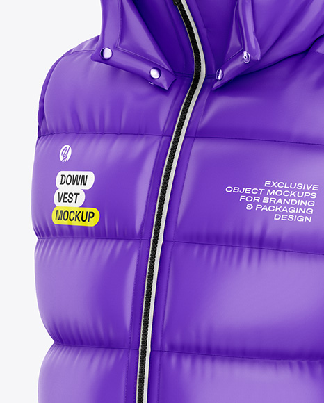 Glossy Down Vest Mockup