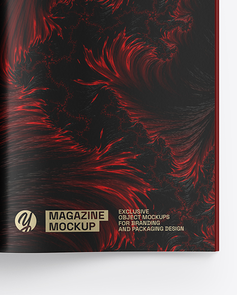 Opened Magazine Mockup - Top View