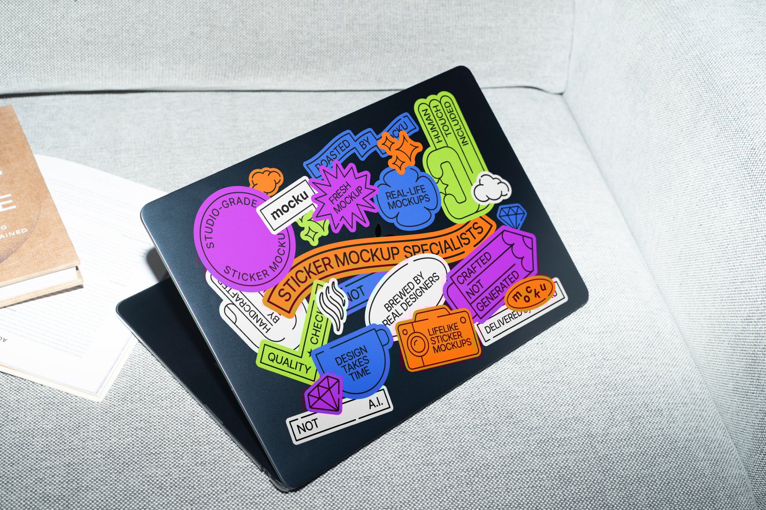 Aesthetic Sticker Mockup Bundle