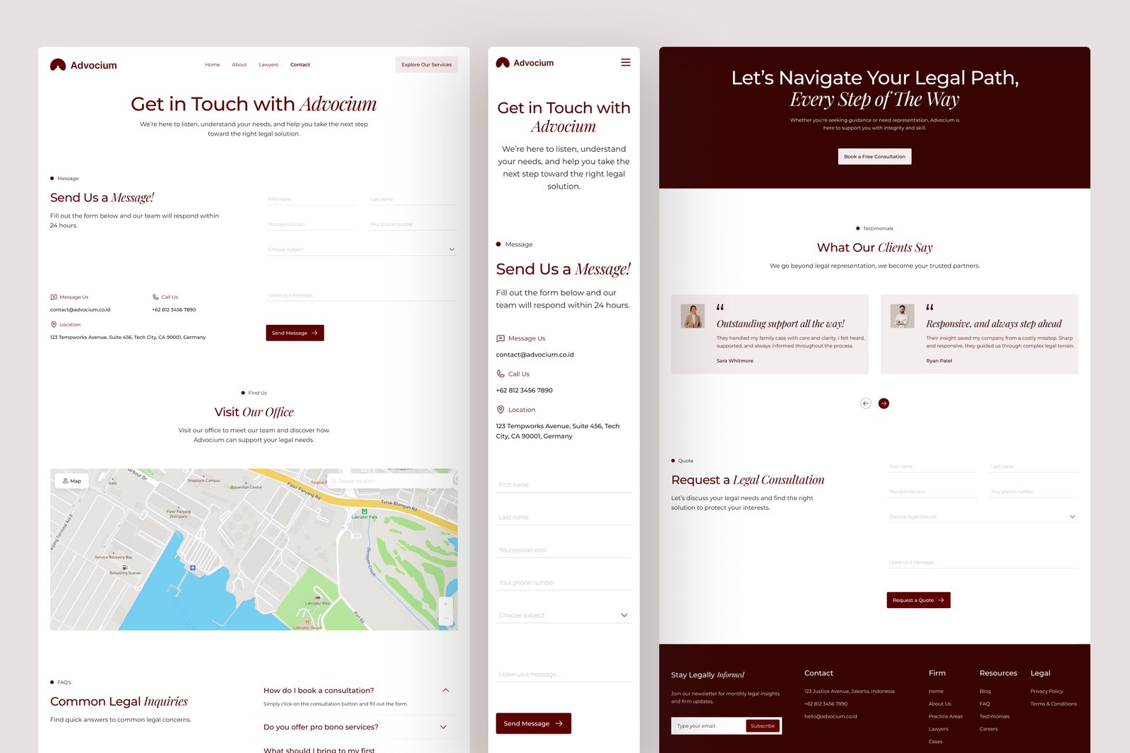 Advocium – Law Firm Website UI Figma Template