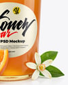 Glass Jar with Orange Blossom Honey Mockup