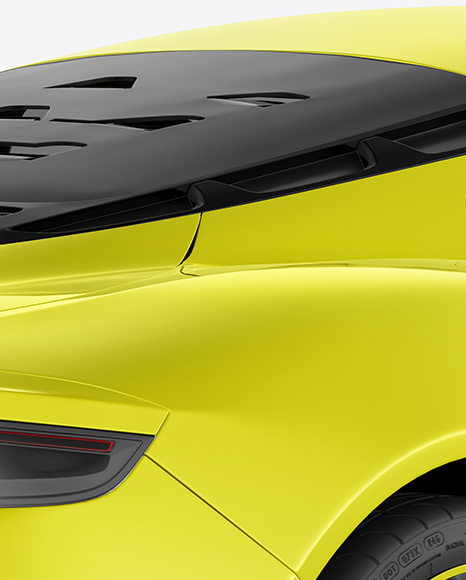 Sport Car Mockup - Back Half Side View
