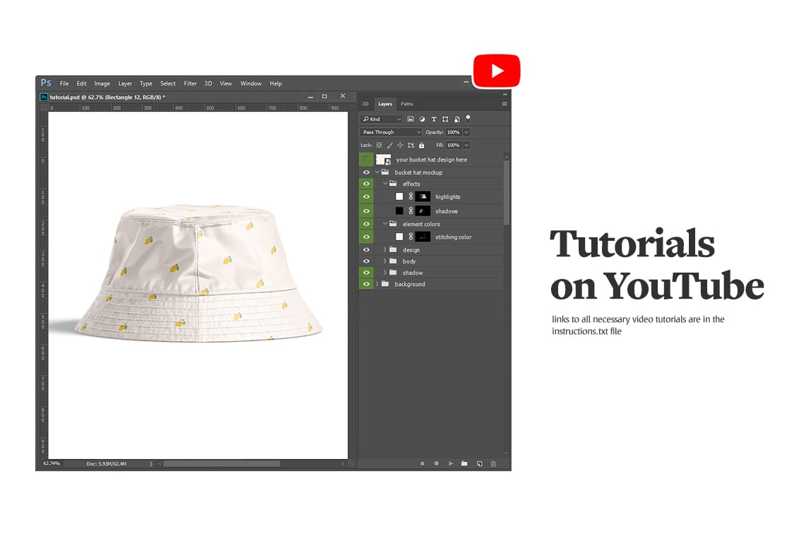 Nylon Bucket Hat Mockups