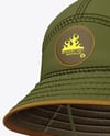 Twill Bucket Hat Mockup - Front Half Side View