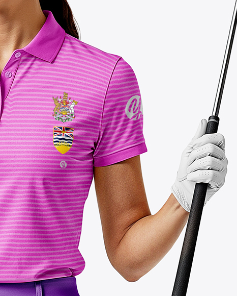 Woman Wearing Golf Shirt and Skirt Mockup