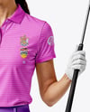 Woman Wearing Golf Shirt and Skirt Mockup