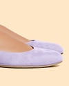Suede Ballet Flats on Woman's Legs Mockup