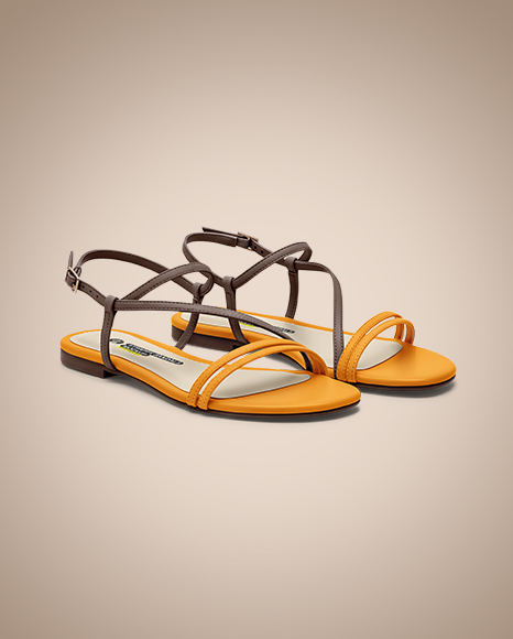 Pair of Women's Strappy Sandals Mockup