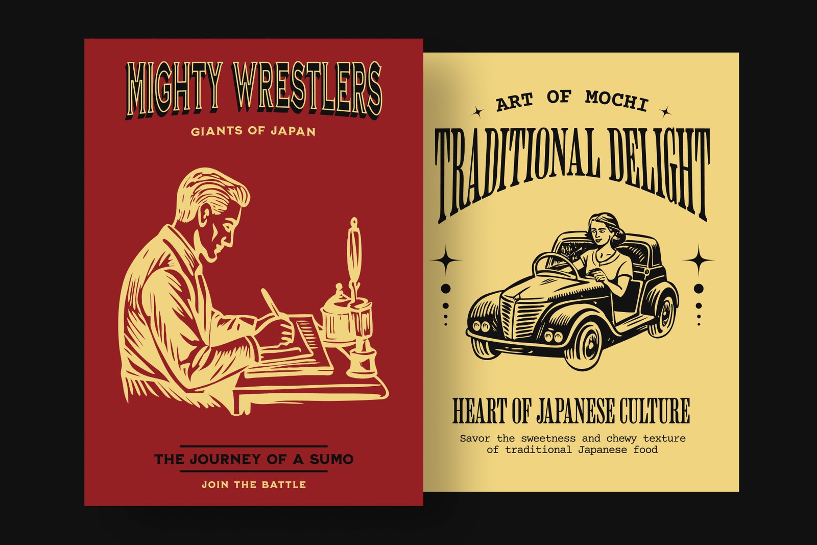 Vintage 20s Style Illustrations Set
