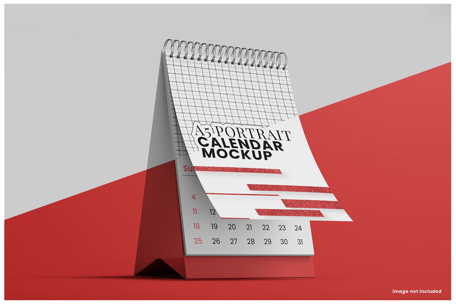 A5 Vertical Ring Desk Calendar Mockup Set