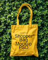 Tote Bag on a Leafy Greens Background Mockup