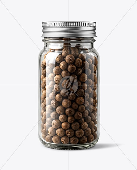 Glass Jar with Whole Allspice Mockup