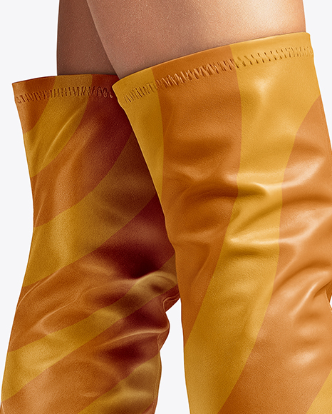 Pair of Over-The-Knee Boots on Women's Legs Mockup