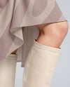 Pair of High-Knee Boots on Women's Legs with Skirt Mockup
