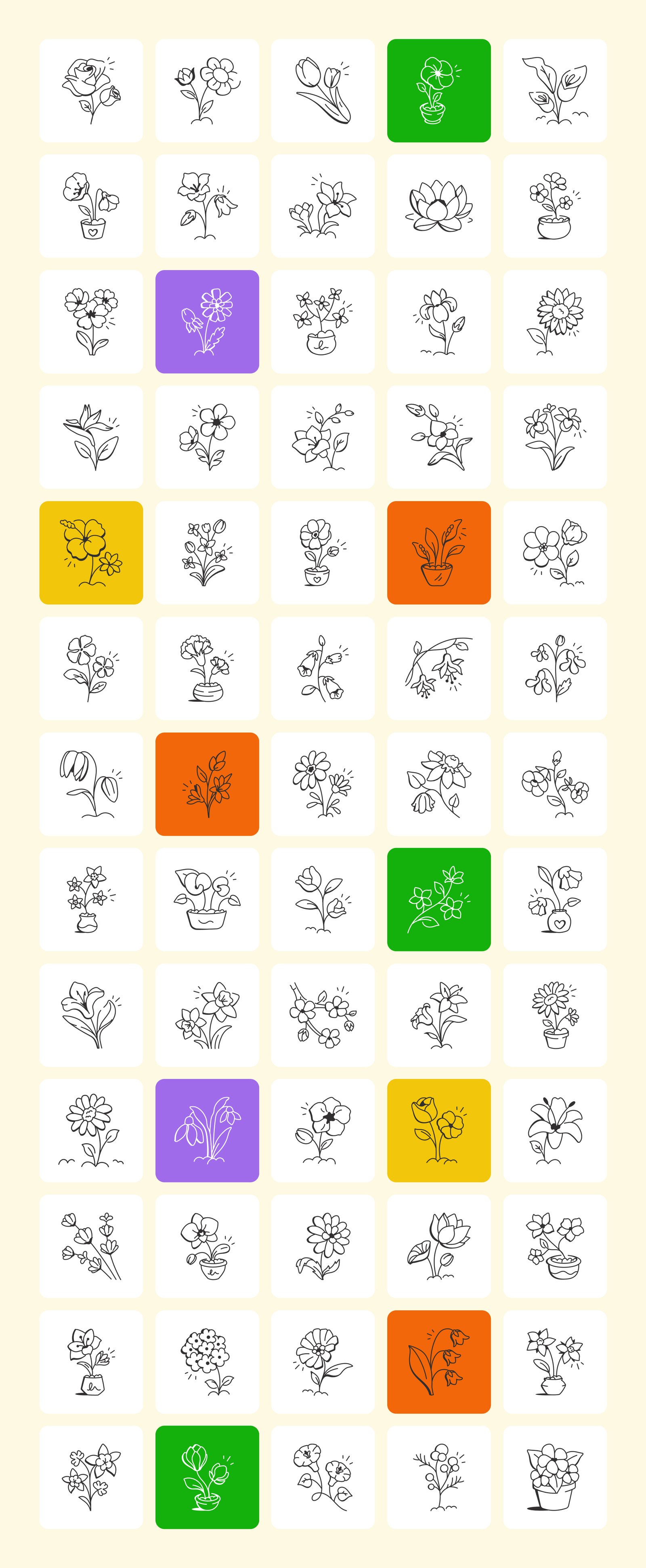 Flower Doodles Set