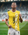 Soccer Player Wearing a Full Kit at the Stadium Mockup