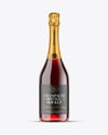Clear Glass Red Champagne Bottle Mockup