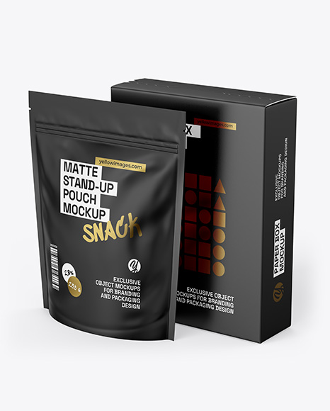 Box with Pouch Mockup - Cereal box mockup