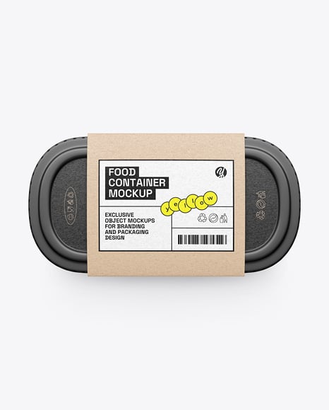 Matte Plastic Container in Kraft Paper Sleeve Mockup