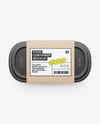 Matte Plastic Container in Kraft Paper Sleeve Mockup