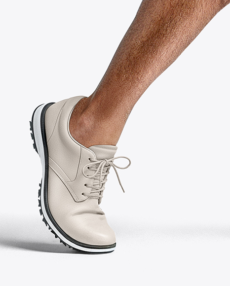 Man Wearing Golf Shirt and Shorts Mockup